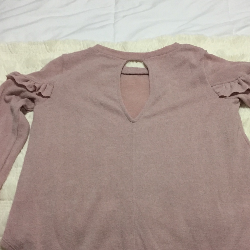 Pink Open Back Ruffled Top - Picture 5 of 5